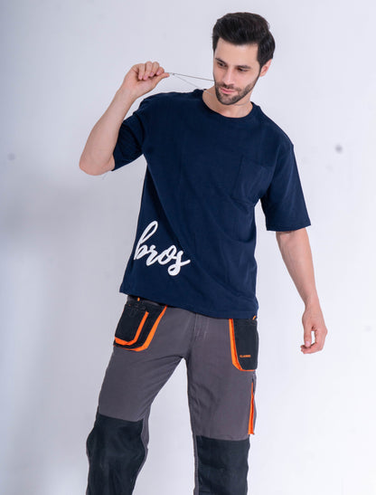 NAVY TWO BROS T-SHIRT